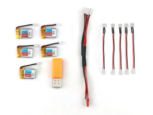 EC-469595 USB Charger + 5pcs Battery LiPo 150mAh 3.7V for Eachine E010